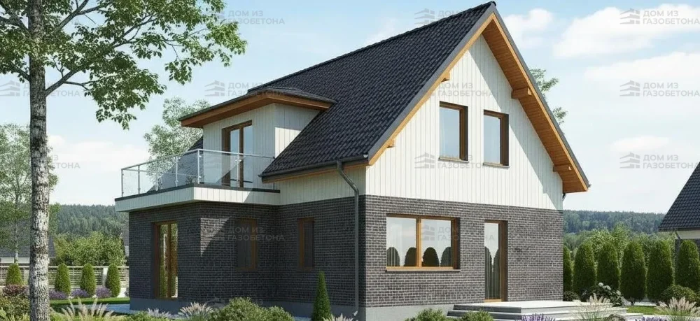 Проект Двухэтажный дом 10 на 9, 109 м2