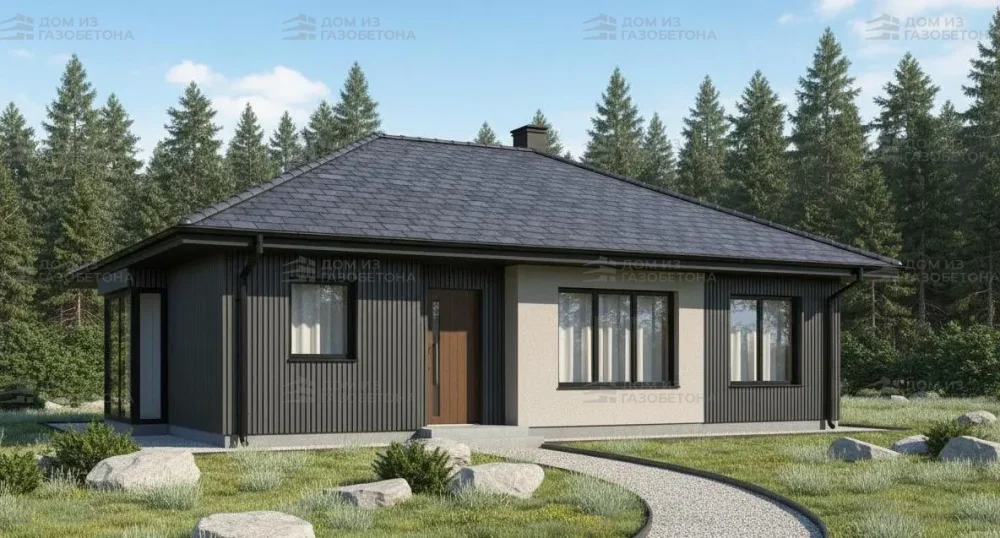 Проект Одноэтажный дом 13 на 10, 87 м2