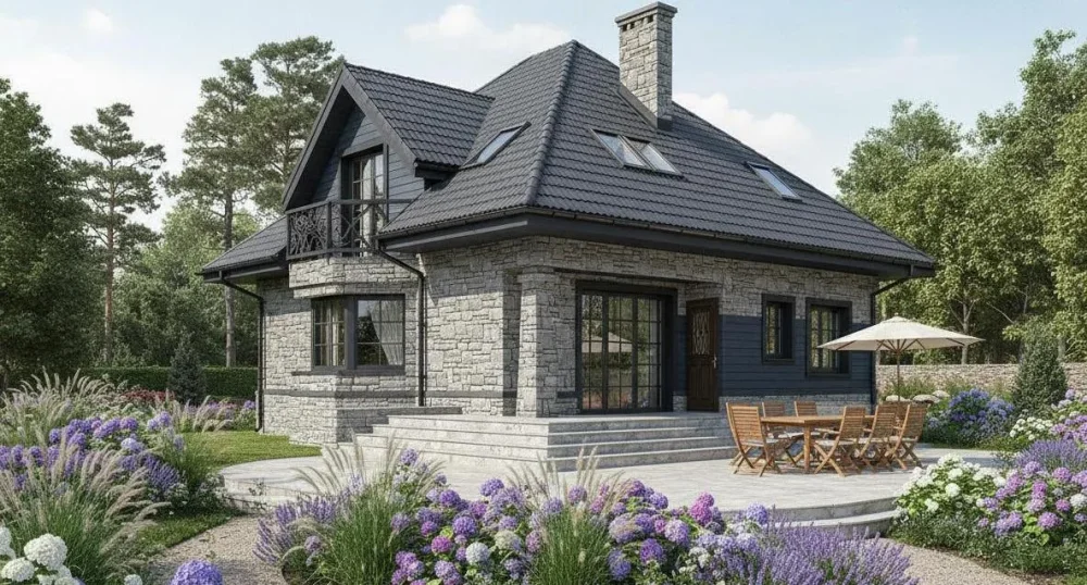 Проект Двухэтажный дом 15 на 15, 183 м2