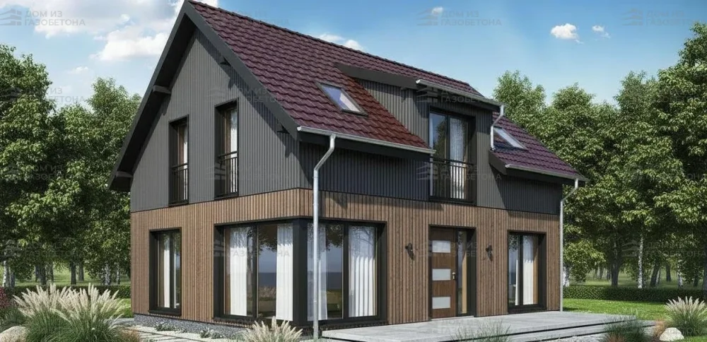 Проект Двухэтажный дом 11 на 10, 134 м2