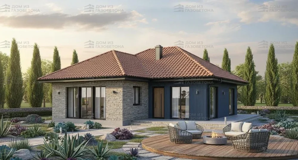 Проект Одноэтажный дом 13 на 14, 115 м2