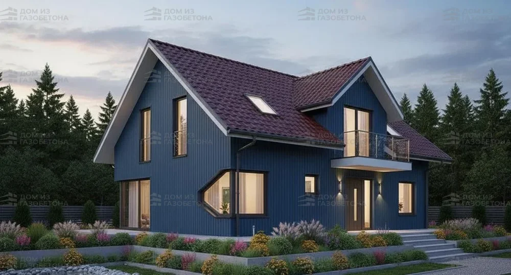 Проект Двухэтажный дом 12 на 12, 190 м2