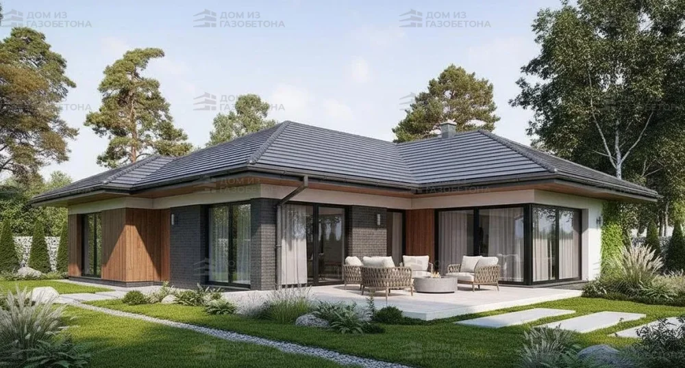 Проект Одноэтажный дом 15 на 20, 197 м2