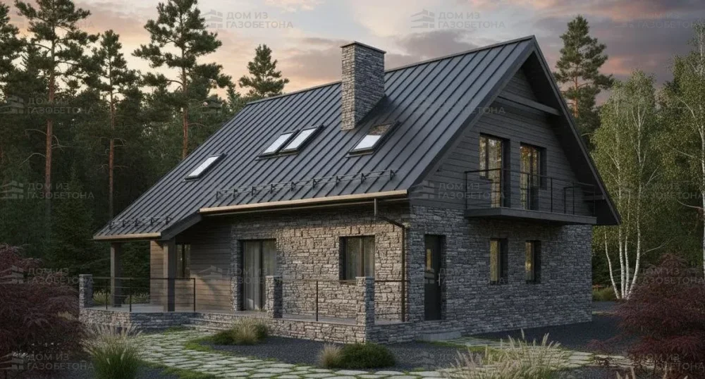 Проект Двухэтажный дом 12 на 12, 131 м2